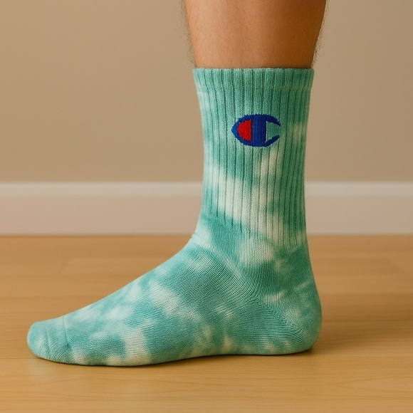 Champion Men’s Crew Socks 3-Pack – Tie Dye, White & Gray, Size 6-12, NWT - Picture 2 of 6